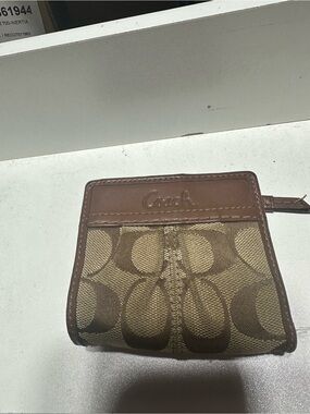 Coach Brown Signature Canvas Bifold Wallet